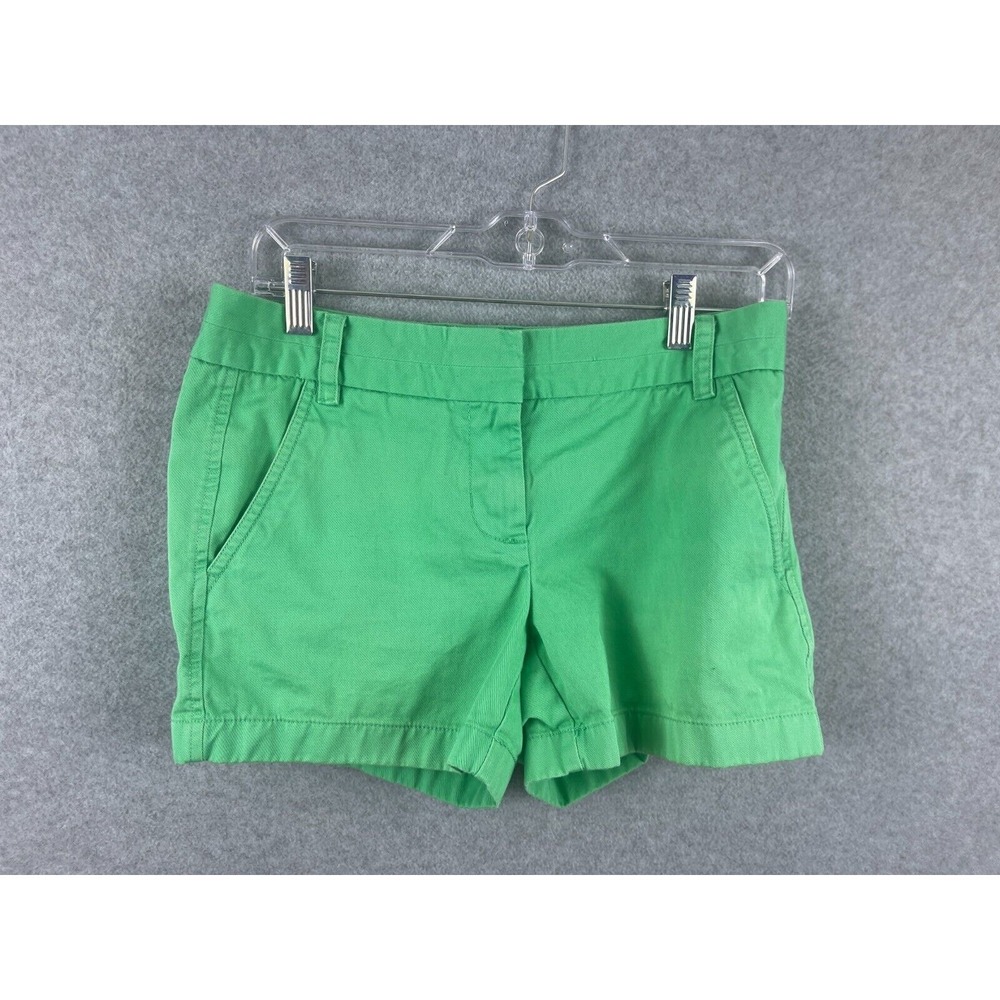 J Crew Chino Shorts Women's 0 Lime Green Low Rise Summer Beach‎ Casual Preppy